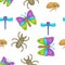 Varieties of insects pattern, cartoon style