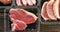 Varieties of meat in plastic containers