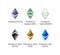 Varieties of vector logos cryptocurrency Ethereum