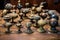 a variety of antique brass door knobs displayed on table