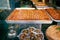 Variety of arabic sweets and dessert, baklava in pastry and bakery shop