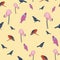 Variety of birds seamless vector pattern