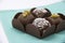 Variety of bonbons, chocolate and coconut and chocolate with chestnut.
