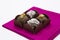 Variety of bonbons, chocolate and coconut and chocolate with chestnut.