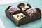 Variety of bonbons, chocolate and coconut and white chocalate.