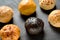 Variety of Bread Rolls Arranged on Stone Surface