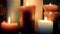 Variety Candles Burns In Darkness Panorama Video