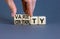 Variety or certainty symbol. Concept words Variety or certainty on wooden cubes. Businessman hand. Beautiful grey table grey