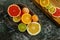 Variety of Citrus Fruits on a Stone Countertop