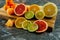 Variety of Citrus Fruits on a Stone Countertop