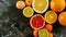 Variety of Citrus Fruits on a Stone Countertop