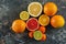 Variety of Citrus Fruits on a Stone Countertop