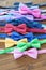 Variety of colorful bow ties