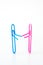 Variety of colorful paper clips, family talk together concept