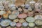 Variety of Colorfully Painted Ceramic Pots in an Outdoor Shopping Market. pottery in the shop window