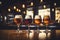 Variety of Craft Beers on a Bar Counter