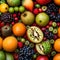 A variety of delicious fresh fruits - ai generated image