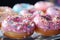 Variety of delicious and tasty donuts, each one a delectable treat waiting to be savored. Ai generated