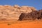 A variety of different rock colors in Wadi Rum desert