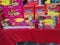 Variety of different types firecrackers with discounts for the coming Chinese New Year celebration on display and sale at stall