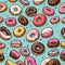 Variety doughnut illustration background - ai generated image