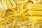 Variety of dry raw pastas
