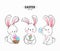 Variety of easter rabbits set