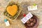 A variety of edible hearts. Romantic atmosphere for women\\\'s day