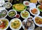 Variety of food, Vietnamese food model on table