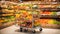 variety fresh vegetables buy fruits supermarket shelves sale shop retail healthy business