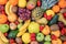 Variety of fruits background