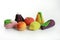 Variety of fruits on colorful marzipan