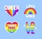 Variety of gay pride stickers