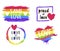 Variety of gay pride stickers