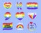 Variety of gay pride stickers