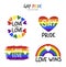 Variety of gay pride stickers