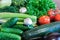 Variety green fresh vegetables ready make healthy food