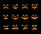 Variety of halloween pumpkin faces