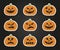 Variety of halloween pumpkin set