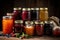 a variety of homemade preserves, each with a unique flavor and texture