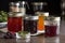 a variety of homemade preserves, each with a unique flavor and texture