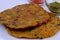 Variety of Indian flat bread thepla or paratha