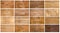 Variety of laminate and parquet textures collage