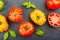 Variety of large heirloom tomatoes