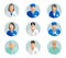 Variety of medical staff icons