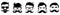 Variety of men\\\'s hairstyles and mustaches icon set. Different male hairstyles. Diverse fashion styles