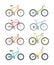 Variety of modern bikes flat vector illustrations set