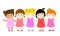 Variety nationality cartoon character girl set.