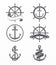 Variety of nautical anchor and wheels