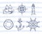 Variety of nautical elements set